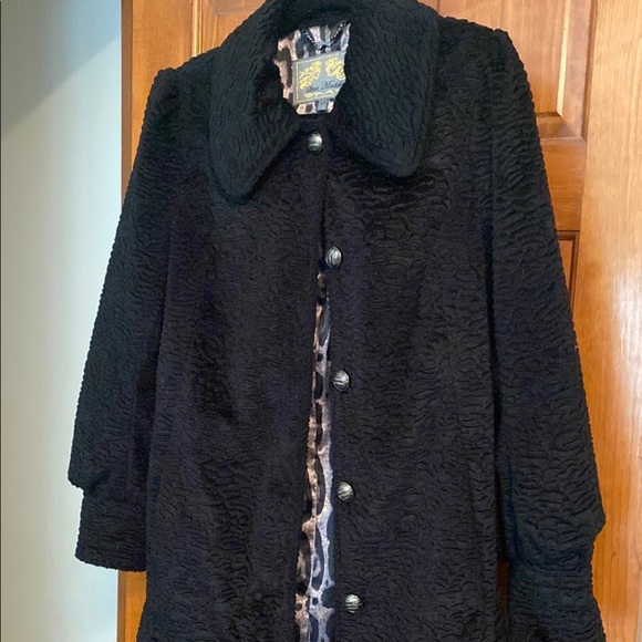 Steve Madden Ladies Black Jacket Mid-Length Button Front Size Large - Picture 8 of 14